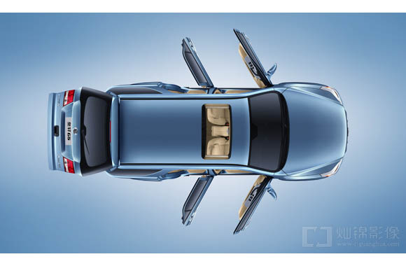 奥轩G5汽车摄影 整车垂直俯拍,奥轩G5汽车摄影（蓝车） 汽车广告摄影 汽车产品摄影 专业汽车摄影师